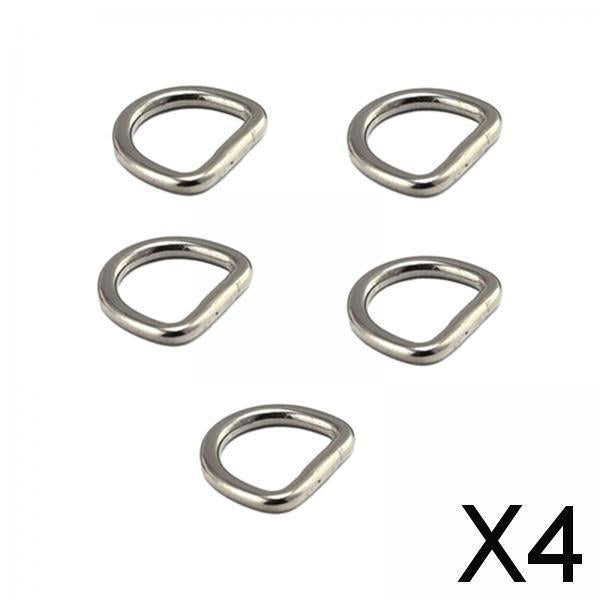 4x5Pcs D Rings Extra Thick for Hardware Bags Ring Straps Ties Tote Accessories 0.3cmx1.5cmx1.2cm Silver