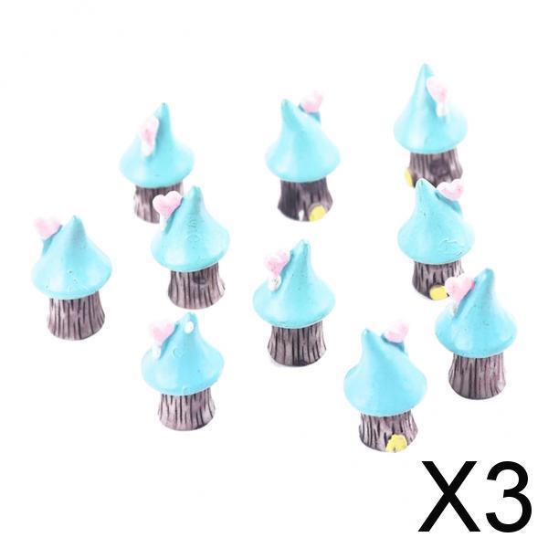 3x10 Pieces Micro Landscape Decorations Resin Ornament Garden DIY Tree House