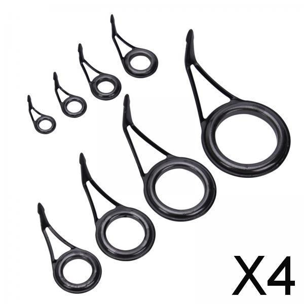 4x8Pcs Fishing Rod Guides Tips Eye Rings Kit Fishing Pole Building Repair