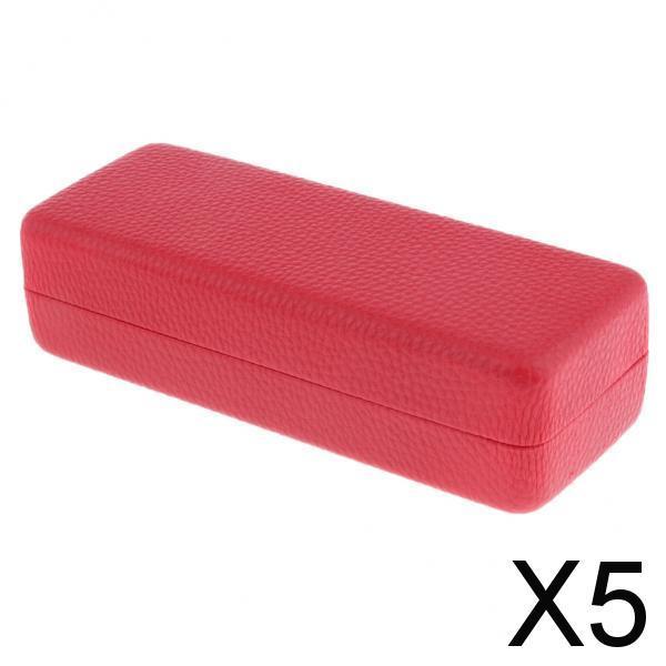 5xDurable Eyeglass Case Eyewear Storage Box Glasses Sunglasses Protector Red