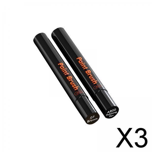 3xTouch up Paint for Cars with Polish Pen Easy Solution Car Scratch Repair Pen Brown