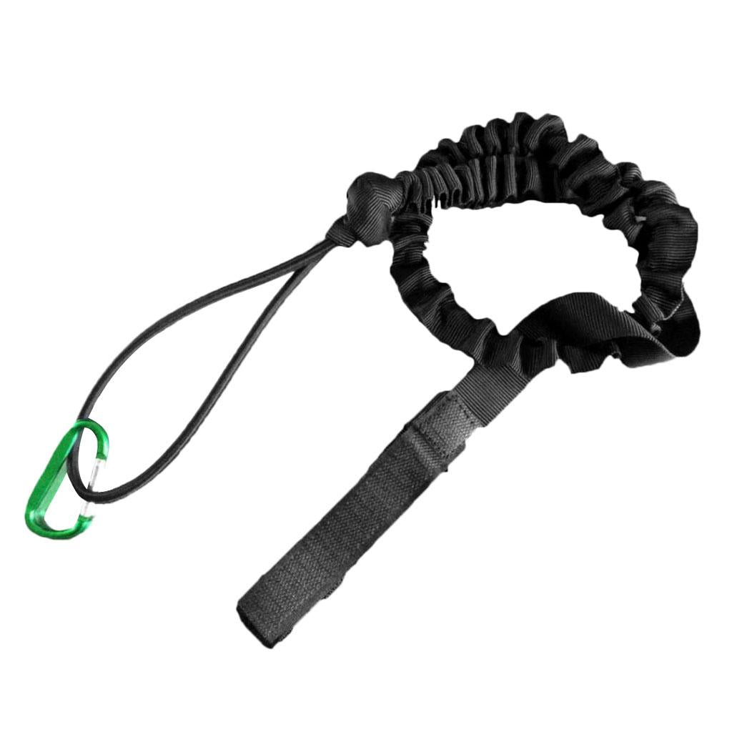 Elastic Kayak Paddle Leash Fishing Rod Leash Safety Lanyard with Carabiner