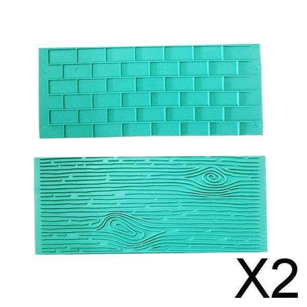 2x2x/Set Fondant Cake Mold Cutter Sugarcraft Tool Tree Bark And Wall