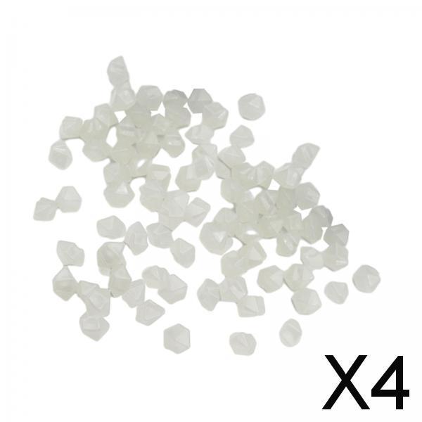4x100 Pieces Glow in The Dark Stones Rocks Indoor Outdoor for Fish Tank Sturdy White