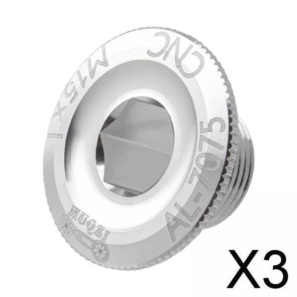 3xBicycle Crank Cover Aluminum Alloy Arm Bike Crankset Bolt for Road Bikes BMX Argent  