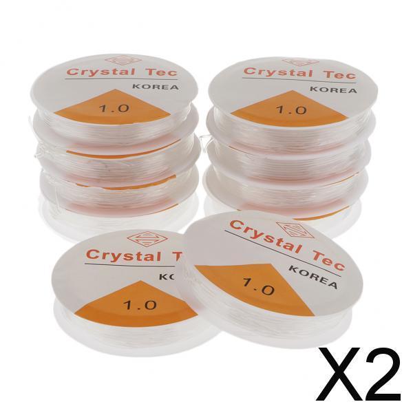 2x10 Rolls Clear Elastic Beading Stretch Thread for Jewelry Making 1.0mm