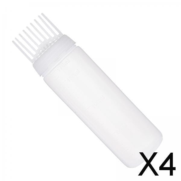 4xRoot Comb Applicator Bottle Multifunctional Hair Oil Applicator for Home DIY White