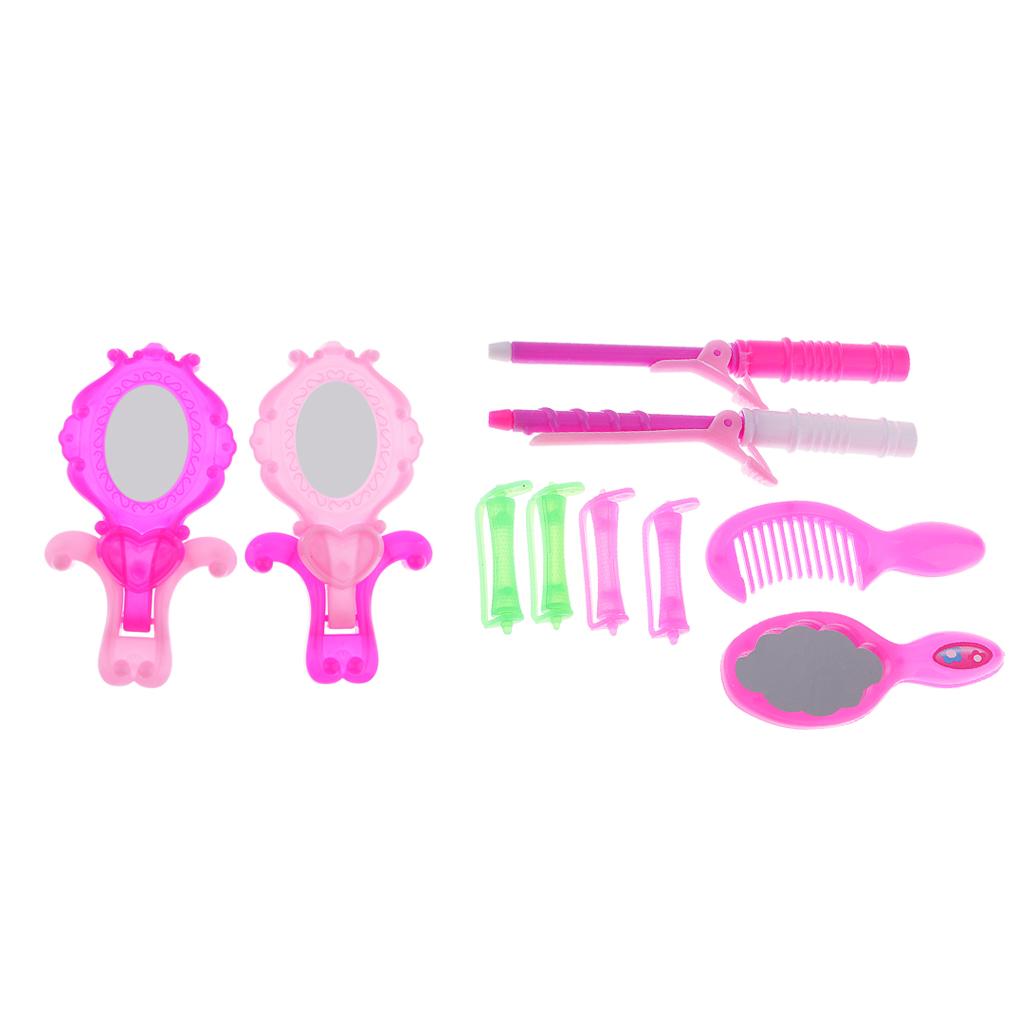 10pcs Doll Hair Curler Hair Straightener for Dolls Dress Up Accs
