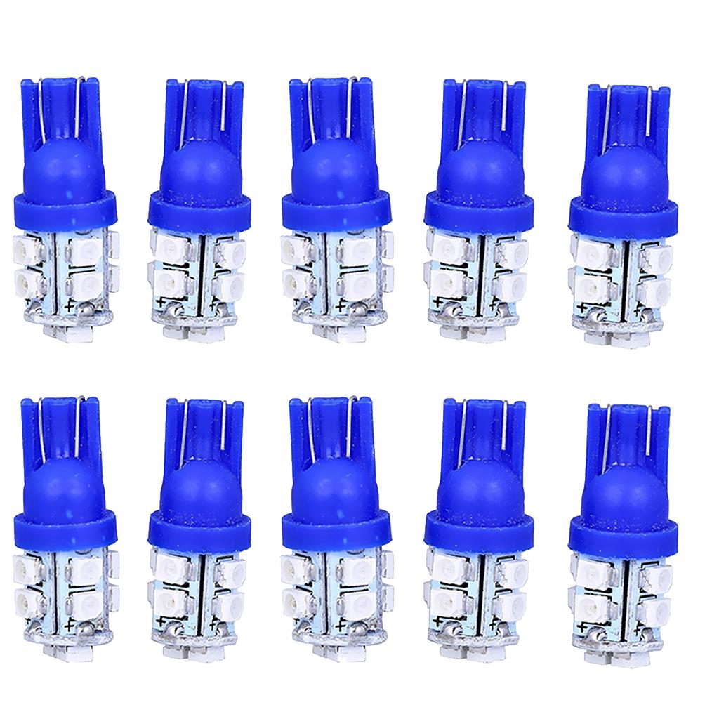 2x10 Pieces T10-3528-10SMD Ice Blue LED Wedge License Plate Light Bulbs