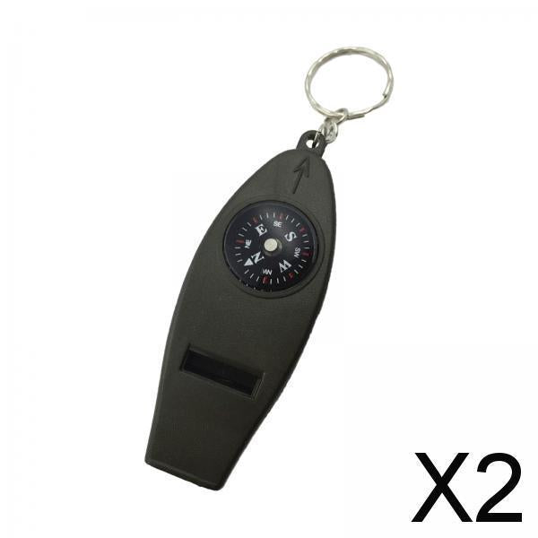 2xWhistle compass Multifunctional Whistle for Fishing Emergency Hiking