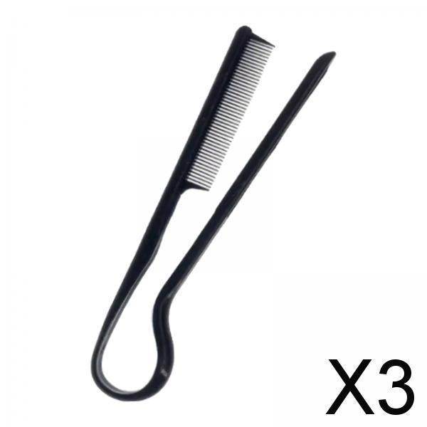 3xHair Straightening Comb Firm Grip Flat Iron Comb for Home Hairdressing Salon