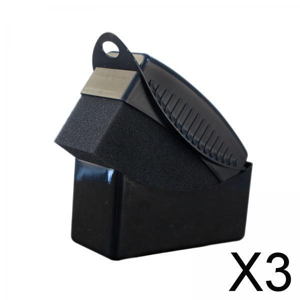3xPolishing Pad with Lid Polish Waxing Accessories for Glass Detail Black