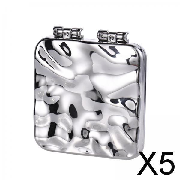 5xCompact Mirror Double Sided Small Vanity Mirror for Shopping Daily Work Silver