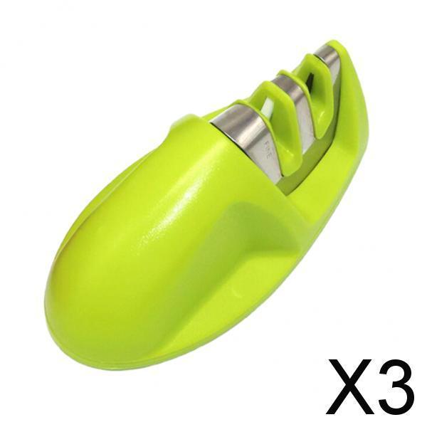 3x2 Stage Knife Sharpener Diamond Kitchen Handheld Sharpening Stone Tool Green