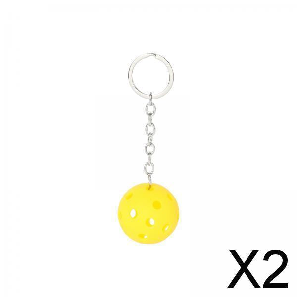 2xPickleball Keychain Portable Pickleball Bag for Backpack Hoilday Handbag yellow