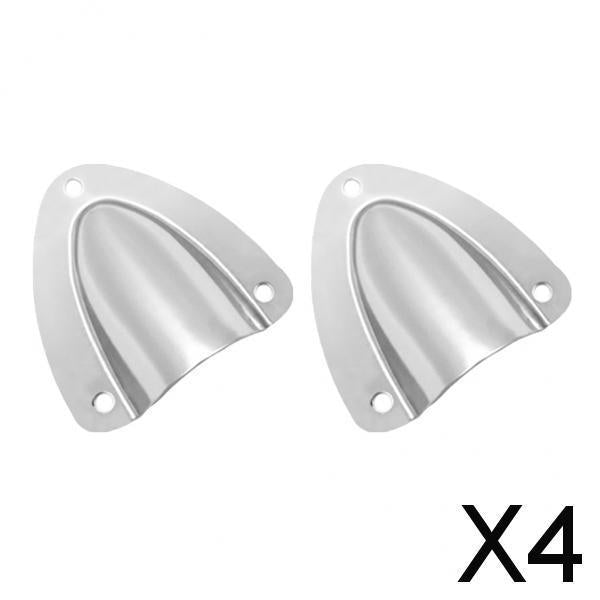 4x2 Sets Grade Stainless Steel Midget Clam Shell Wire Cable Vent Cover Silver