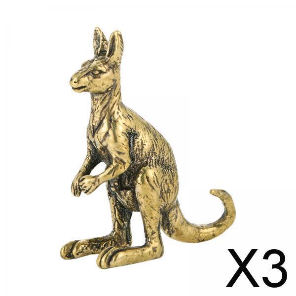 3xKangaroo Sculpture Bronze Kangaroo Statue for Office Bedroom Home Decoration