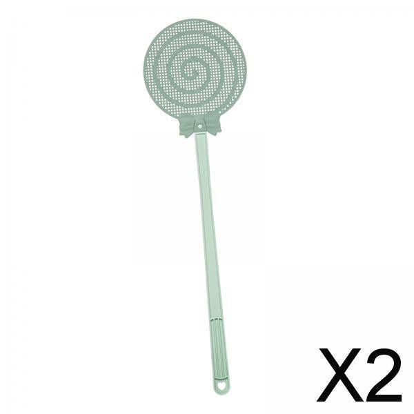 2xHeavy Duty Fly Swatter Manual Fly Swatter for Indoor Classroom Outdoor Green
