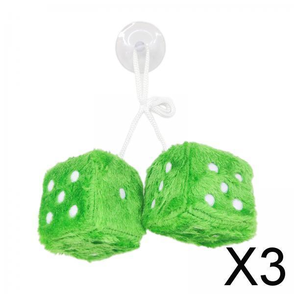 3x2Pcs Mirror dices Soft Hanging dices Model for Ornament Decoration green