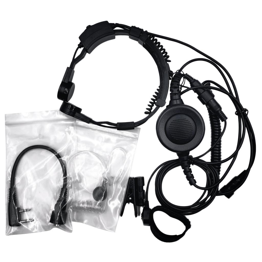 Throat Mic Headset With Finger PTT For Kenwood Radio TK-3206/3207 UV-5R