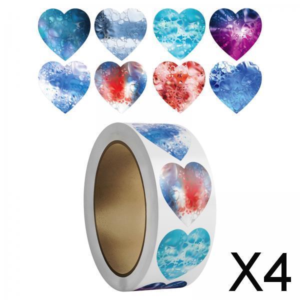 4x500x Heart Stickers 1 Cute Valentines Day Stickers for DIY Crafts Scrapbook Style A"