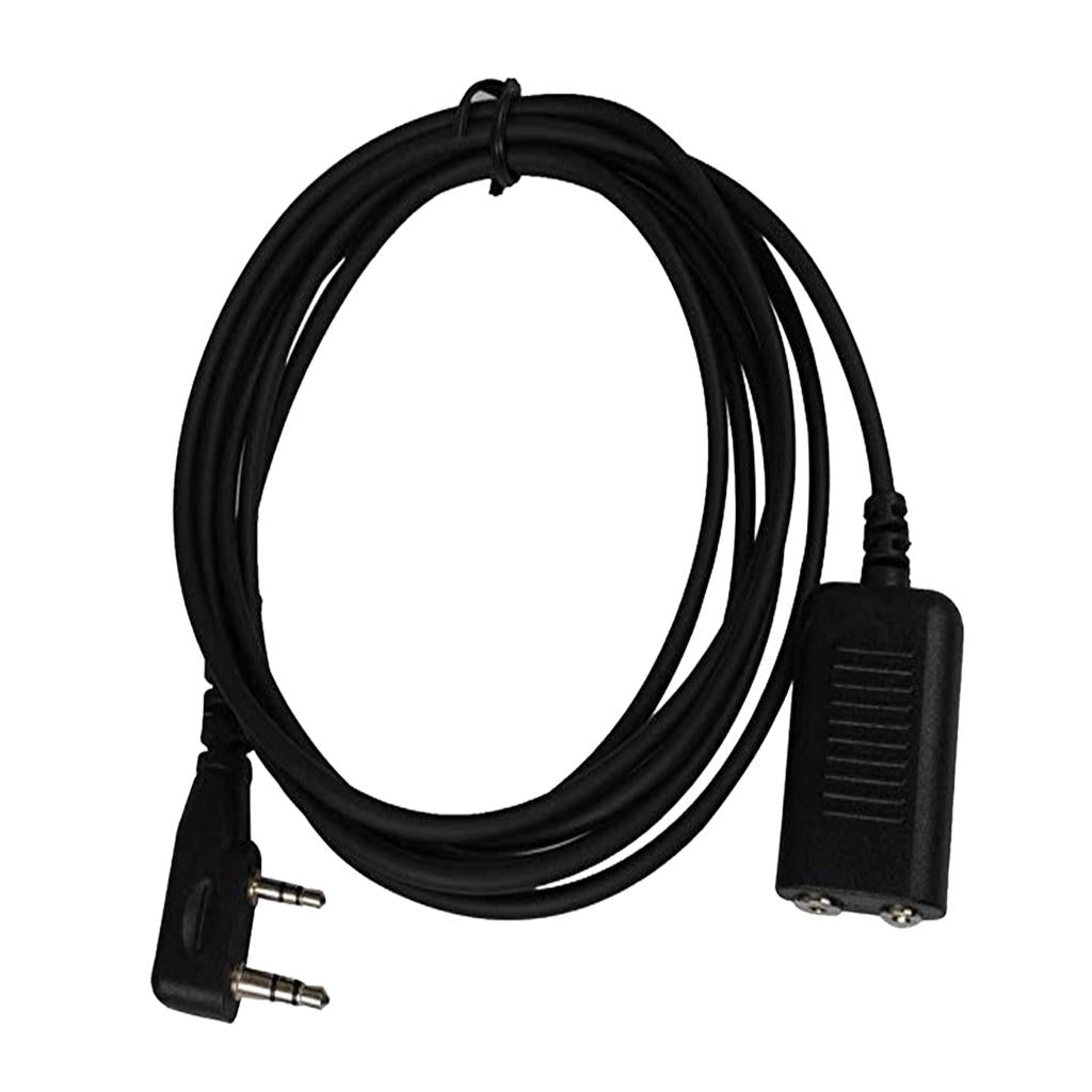 2 Pin Speaker Mic Microphone Earpiece Extension Cable for Two Way Radio 