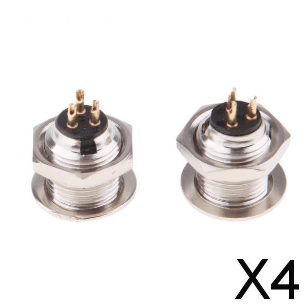 4x2Pieces Metal 3Pin Mini XLR Connector Plug Male Audio Microphone Connector