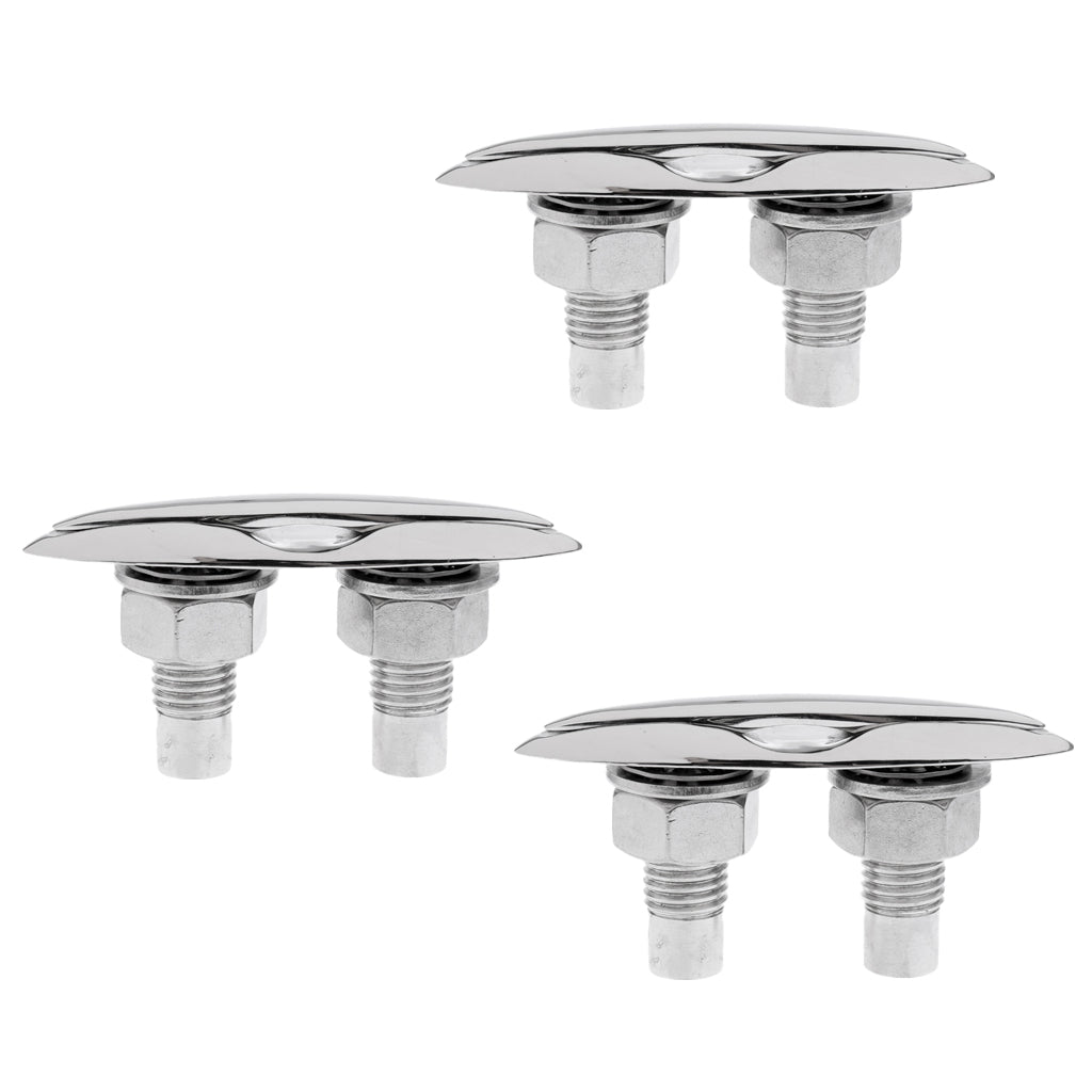 3 Pieces Marine Grade 316 Stainless Steel 5 125mm Pop Up Cleat Flush Mount"
