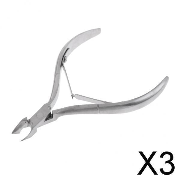 3xSilver Nail Art Cuticle Clipper Trimmer Dead Skin Nipper Manicure Pedicure