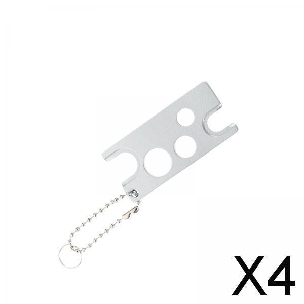 4xEssential Oil Bottle Opener with Keychain Universal Cap Remover Accessory Argent