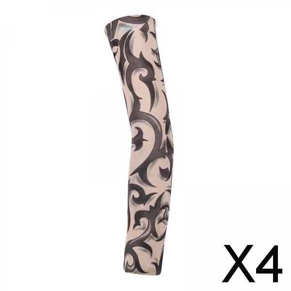4xUnisex Cooling Arm Sleeves Tattoo Cover up for Walking Basketball Tennis D
