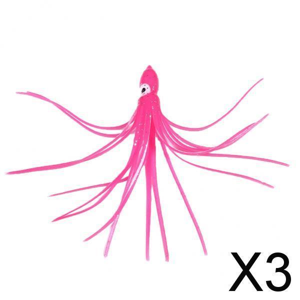 3x6pcs Fishing Lures Squid Octopus Skirts Sea Fish Soft Baits Tackles  12cm