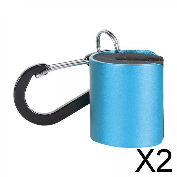 2xFishing Rod Holder Aluminum Alloy with Keychain Portable Fishing Pole Holder Blue