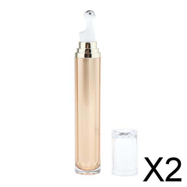 2x20ml Roll on Roller Bottle for Eye Cream Perfume Essential Oil Vials Golden