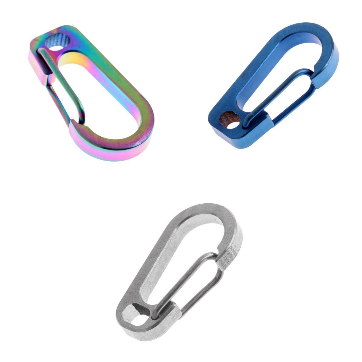 3 Pieces Titanium Alloy Carabiner Clip Keychain Quick Hook Buckle Outdoor