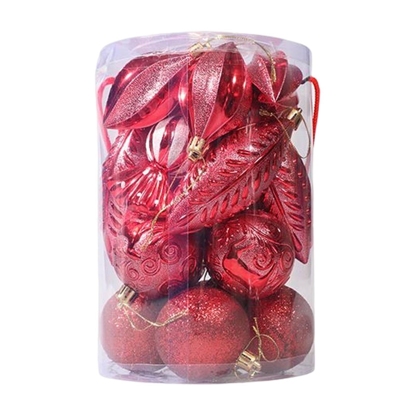 21 Pieces Christmas Balls Ornaments Baubles for Indoor Party Anniversary Red