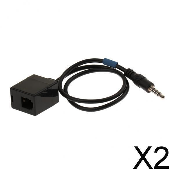 2xHeadset Adapter Extension Cable 3.5mm Male Jack to RJ9 4P4C Female Converter