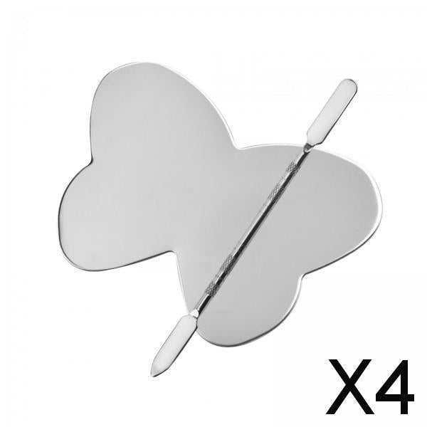 4xFinger Ring Makeup Palette Dual Ends Makeup Spatula Cosmetics Mixing Palette Butterfly Shaped
