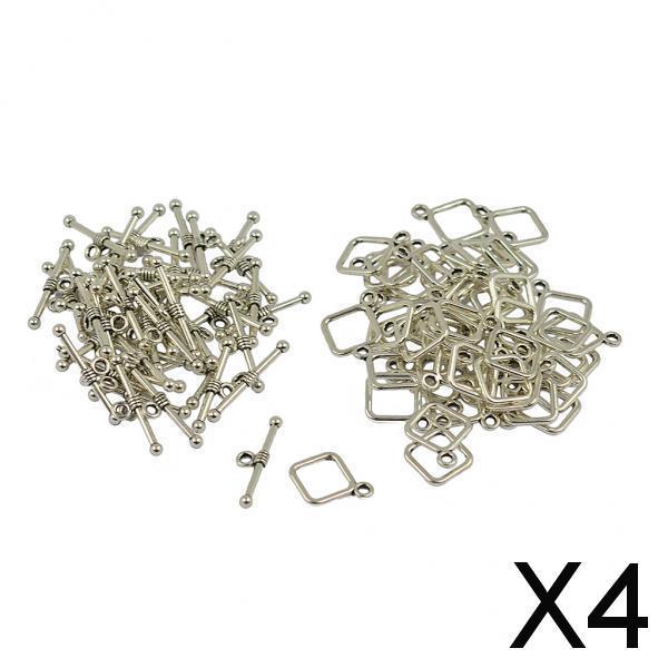 4x50 sets Round Ring Bar Toggle Clasp Ball Bead Connector DIY Making Crafts