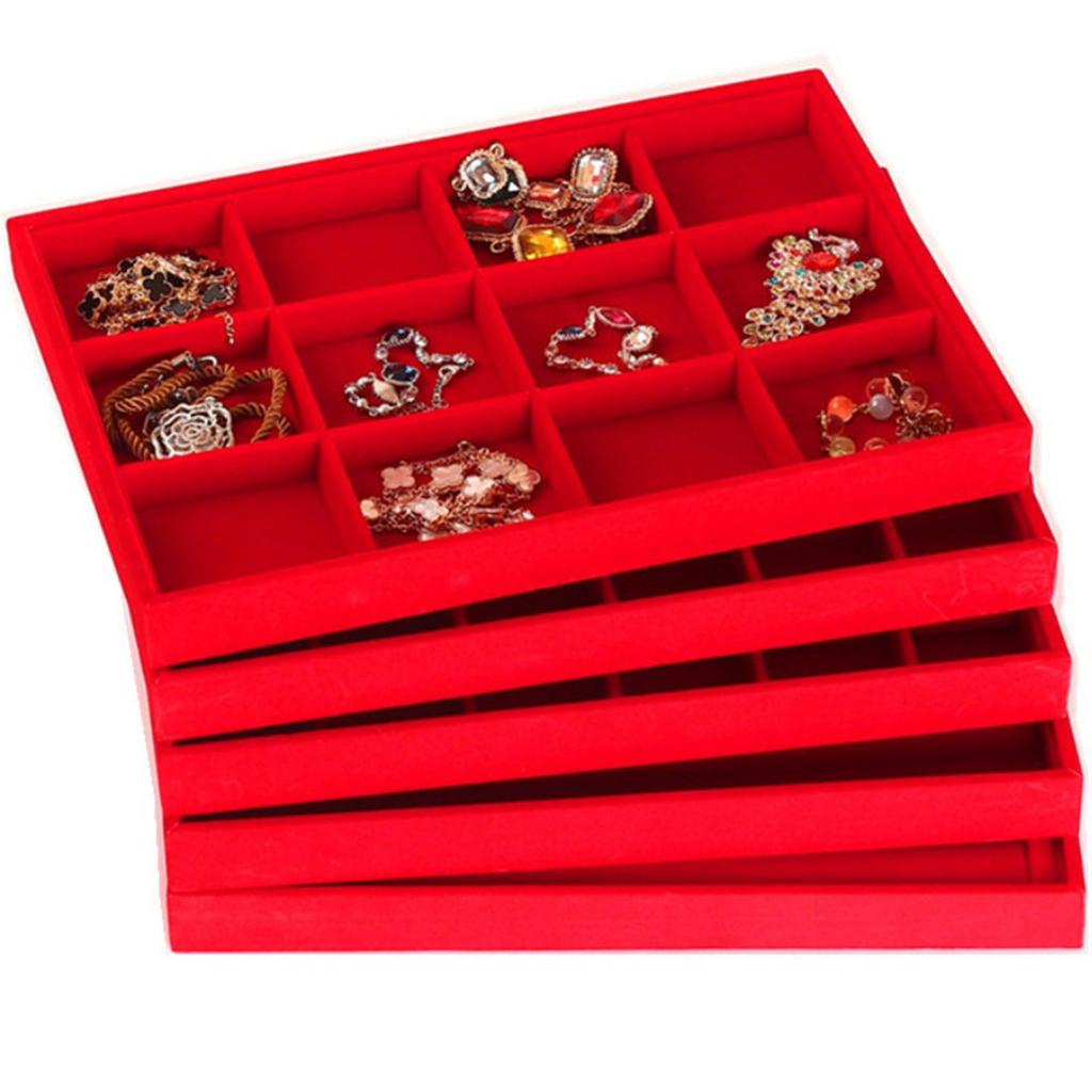 Ring Earring Necklace Jewelry Display Organizer Box Tray Showcase Holder 3