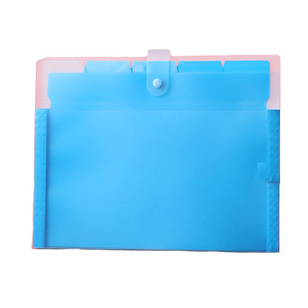 Expanding File Folder Accordion Document Filing Organizer Bag Blue