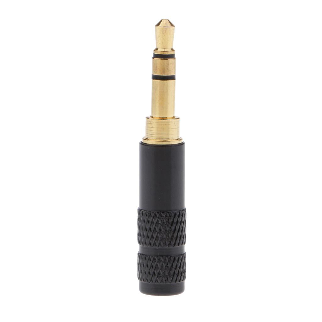 3.5mm 1/8 TRRS 3 Pole Male Plug A/V Solder Connector black"