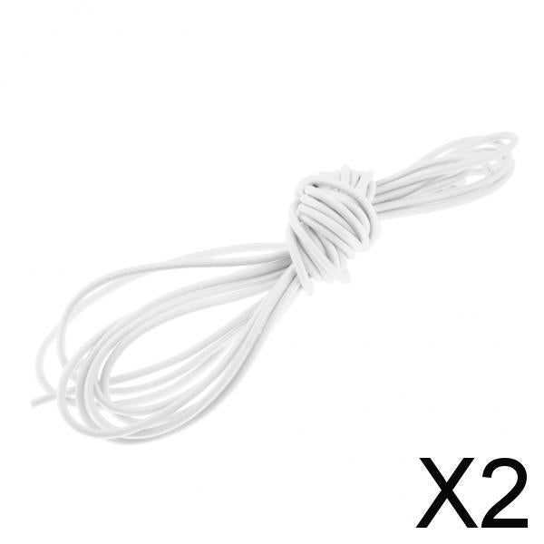 2x2mm Elastic Bungee Rope Shock Cord Tie Down - Boat/Trailer Covers 10m White