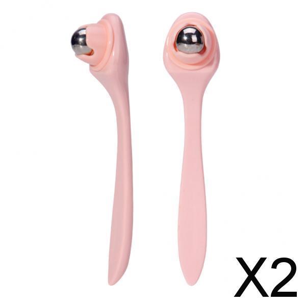 2x2Pieces Eye Massager Roller Wand Stainless Steel Roll-on Ball Skin Care Tool