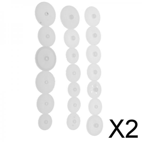 2x19 Pieces/Set Assorted Plastic Gears Car Toys Models Part Accessories