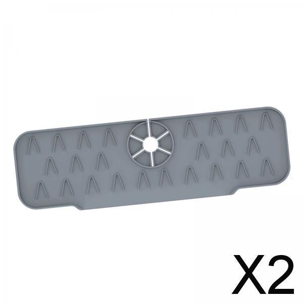 2xFaucet Absorbent Pads Faster Drying Washable for RV, Countertop Gray