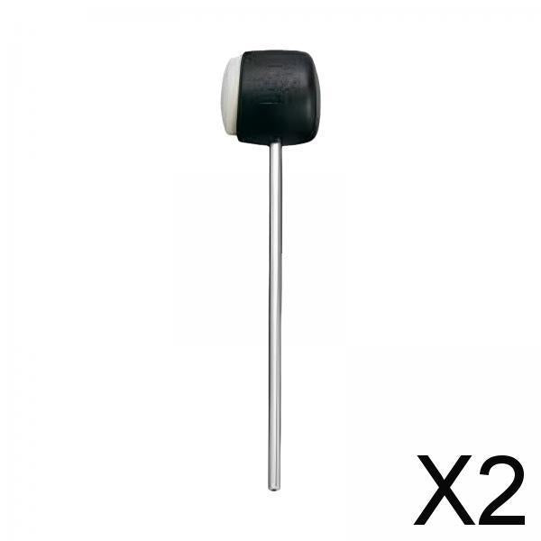 2xProfessional Bass Drum Beater Lightweight Metal Shaft Bass Drum Pedal Mallet Style B