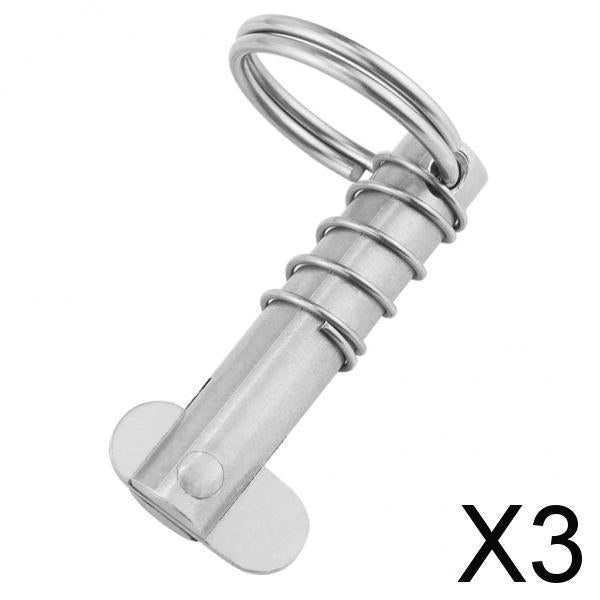 3xQuick Release Pin for Boat Bimini Top Deck Hinge Stainless Steel 10x50mm