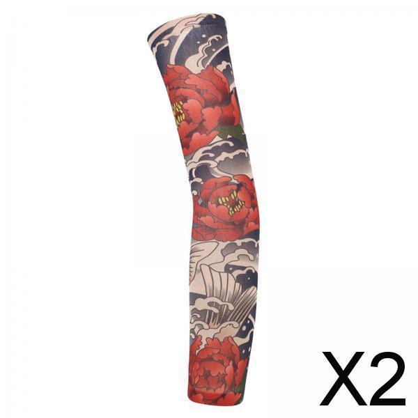2xUnisex Cooling Arm Sleeves Tattoo Cover up for Walking Basketball Tennis R
