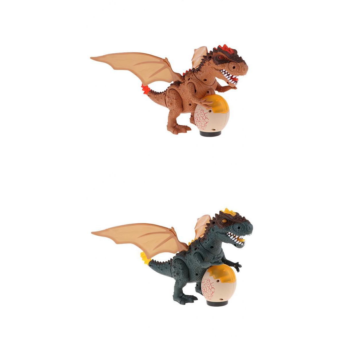 2Pcs Tyrannosaurus Walking Dinosaur with Lights & Realistic Sounds Green